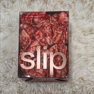 Slip Silk Scrunchies in Vibrant Red Floral set of 4